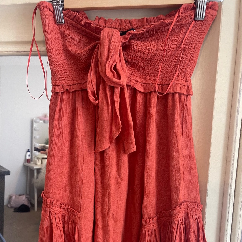 Red Dress Boutique Orange Strapless Romper